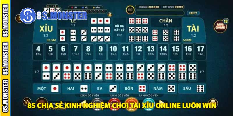 8s chia sẻ kinh nghiệm chơi tài xỉu online luôn win